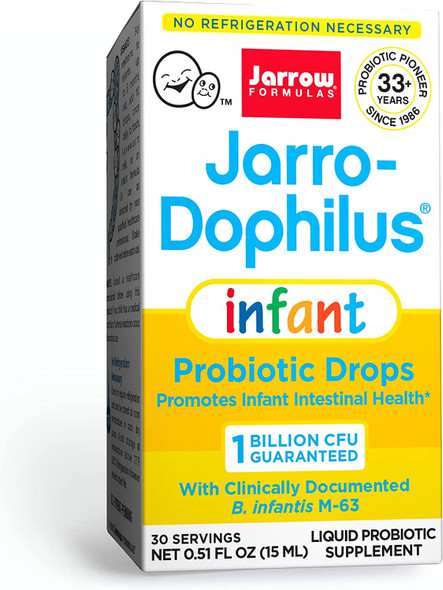 Jarrow Formulas Jarro-Dophilus Infant - 1 Billion Organisms Per Serving - 0.51 fl oz - Promotes Infant Intestinal Health - Dairy Free - About 30 Servings