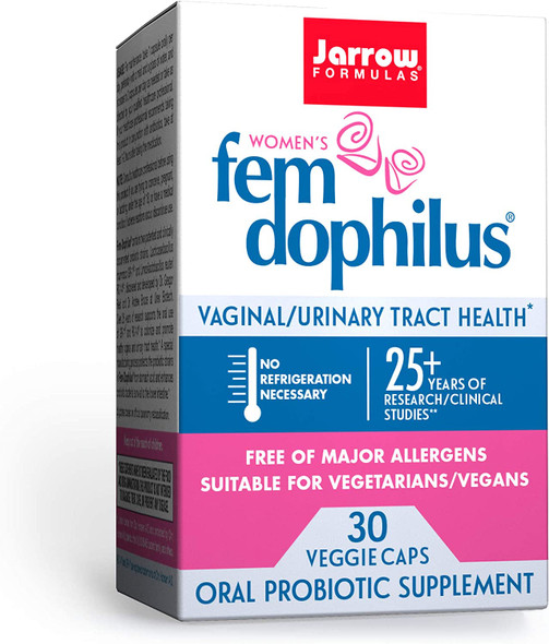 Jarrow Formulas Fem-Dophilus - 1 Billion Organisms Per Serving - 30 Veggie Capsules - Women's Probiotic - Urinary Tract Health - Up to 30 Servings