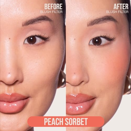 Huda Blush Filter Liquid Blush - Peach Sorbet (Peachy Tangerine) - 0.15 Fl Oz / 4.5 Ml