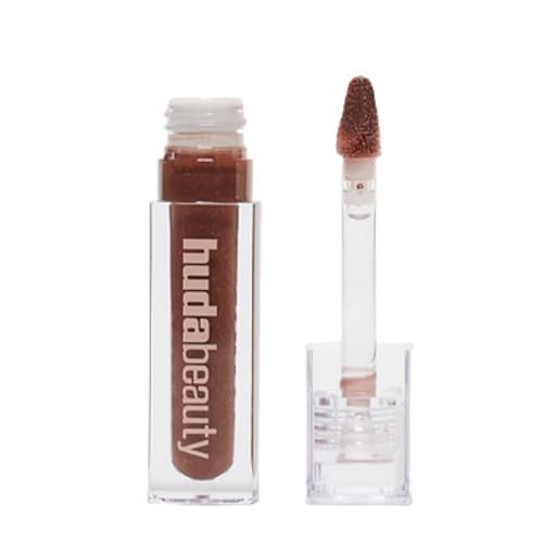 Huda Faux Filler Icy Nude Shimmer Lip Gloss - She Fire (Sheer Deep Brown) - 0.13 Fl Oz / 3.9 Ml