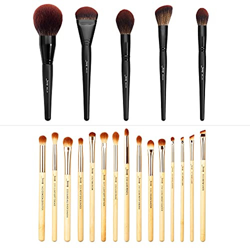 Jessup Eyeshadow Brushes Set Bamboo 15Pcs T137 With 5Pcs Makeup Artist Large Face Makeup Brushes Set T273