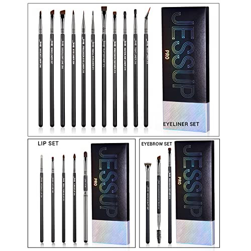 Jessup Professional Makeup Brushes: Eyeliner T324 Lip T325 Eyebrow T326 Brush Set