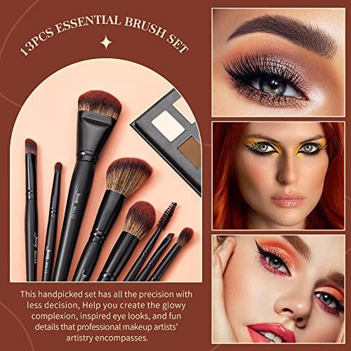 Jessup Full Makeup Brushes Set 13Pcs T300 Bundled With Face Kabuki Makeup Brushes Set T517