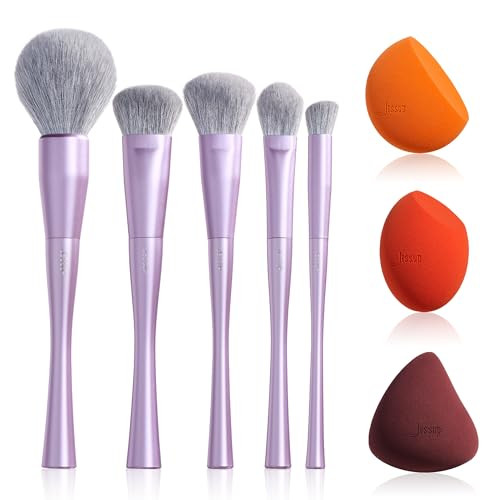 Jessup Face Makeup Brushes T514 Bundled With Makeup Sponge Set Sp013