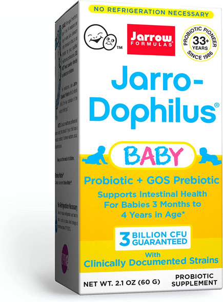 Jarrow Formulas Jarro-Dophilus Baby - 2.1 oz Powder - Supports Intestinal Health for Babies 3 Months to 4 Years - 60 Servings