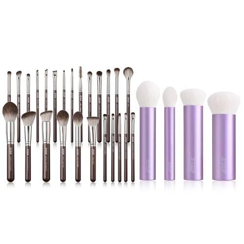 Jessup Makeup Brushes Set Professional 25Pcs Premium Synthetic T511 Bundled With Face Kabuki Makeup Brushes Set T517
