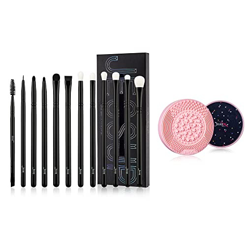 Jessup 12Pcs Professional Eyeshadow Makeup Brush Set T322 With Makeup Brushes Cleansing Mat A005