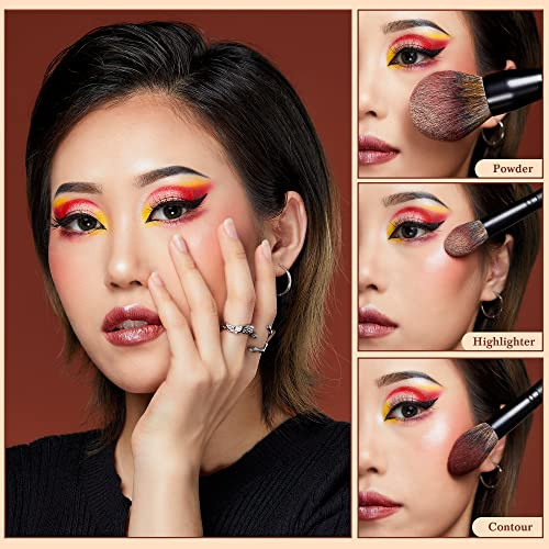 Jessup Large Face Makeup Brushes T274 Bundled With Double Sided Makeup Brushes Set T500