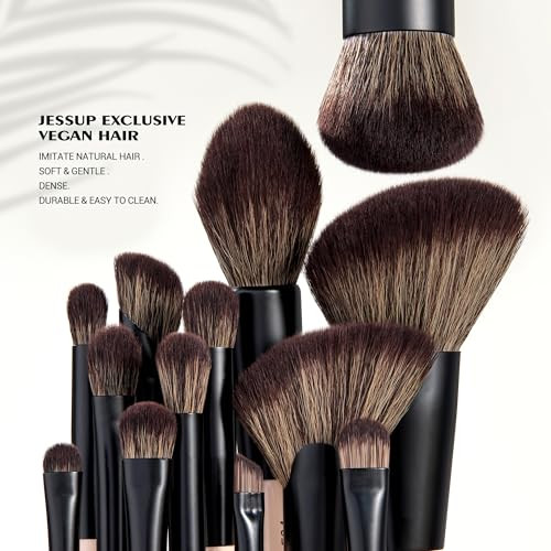 Jessup Makeup Brushes Set T600 Bundled With Foundation Brush Sf002