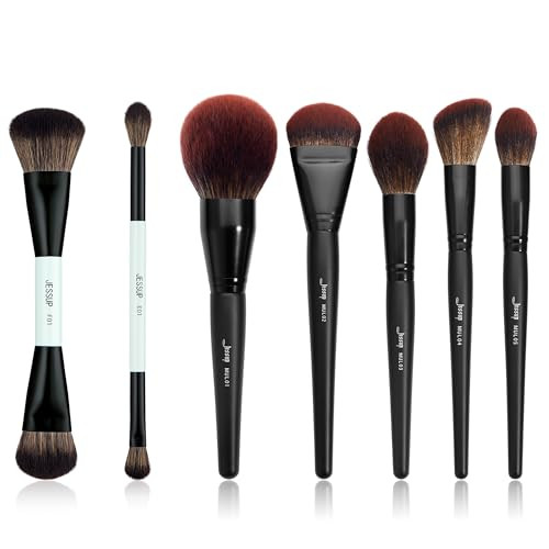 Jessup Face Makeup Brushes Set T273 Bundled With Double Sided Makeup Brushes Set T502