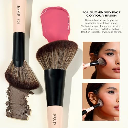 Jessup Travel Makeup Brushes Set T507 Bundled With Makeup Brush Set T329