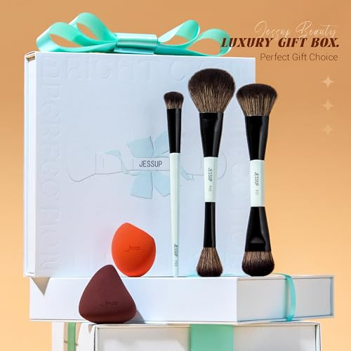 Jessup Face Makeup Brushes & Makeup Sponge T510 Bundled With Eye Makeup Brushes Set T499