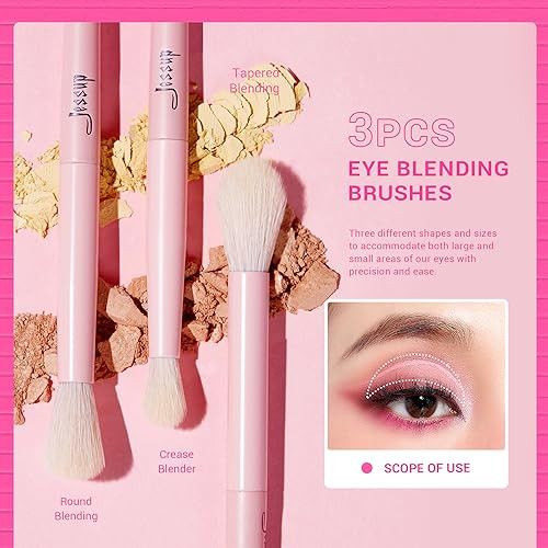 Jessup Eyeshadow Brush Set T496 Bundled With Makeup Sponge Set Sp013