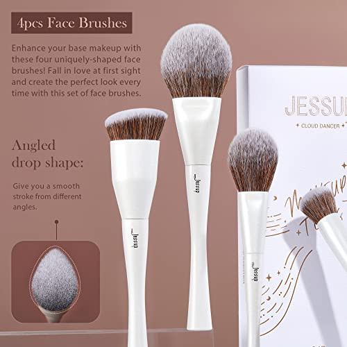Jessup Makeup Brushes T343 With Makeup Sponge +Foundation Brush T882