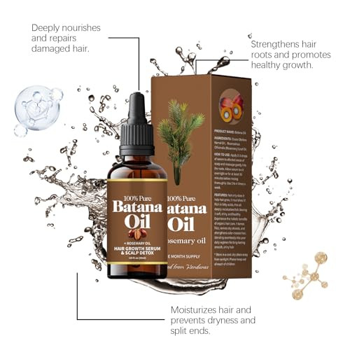 Jimyauqin Organic Batana Oil With Rosemary For Hair Growth - Deep Nourishes All Hair Types Reduces Hair Loss 30Ml