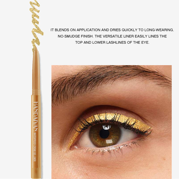 Jimyauqin High-Pigmented Waterproof Eyeliner Pencil - Retractable Easy To Use Smudge Proof And Rich In Color For All Occasions (Champagne)