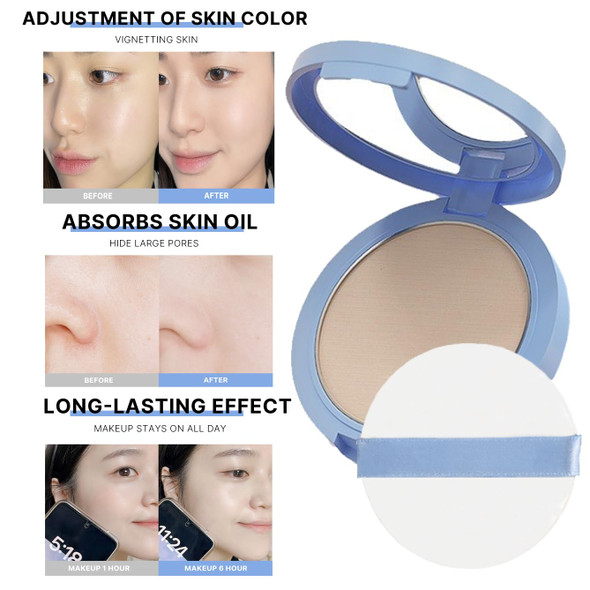 Jimyauqin Oil Control Matte Perfection Face Pressed Powder - Waterproof Long-Lasting And Smooth Flawless Finish (03#Pure Beige 1Pc)
