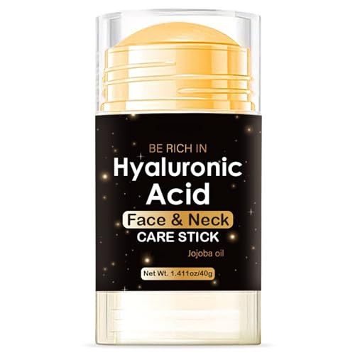 Krmspe Hyaluronic Acid Neck Facial Care Stick Face Moisturizer With Hyaluronic Acid Lifting & Firming Day & Night Facial Hydrating Serum Balm Stick Nourishing Anti Aging Repair Cream For All Skin Types