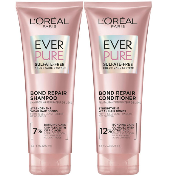 L'Oreal Paris Everpure Sulfate- Vegan Hair Care Kit - Shampoo And Conditioner To Strengthen And Repair Hair Bonds (Packaging May Vary)