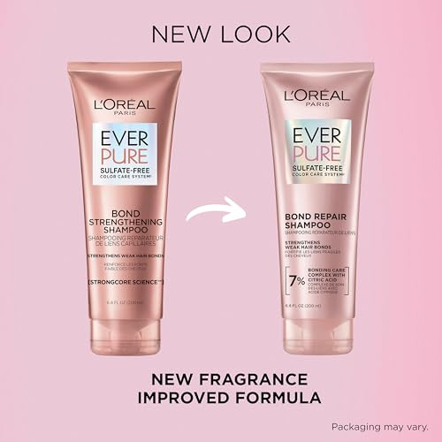 L'Oreal Paris Bonding Shampoo For Color Treated Hair Strengthens And Repairs Weak Hair Bonds Sulfate & Vegan Hair Care Everpure 6.8 Fl Oz