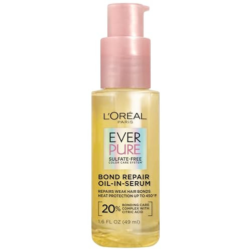 L'Oreal Paris Bond Repair Oil-In-Serum For Damaged Color Treated Hair Heat Protectant Strengthens Weak Bonds Intense Shine And Frizz Control Everpure 1.6 Fl Oz