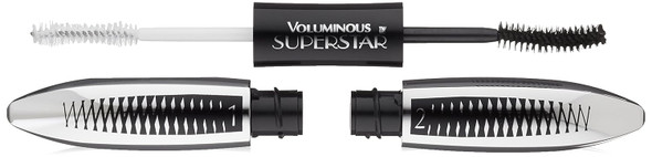 L'Oreal Paris Cosmetics Voluminous Superstar Mascara Waterproof Blackest Black 0.41 Fl. Oz 1 Count