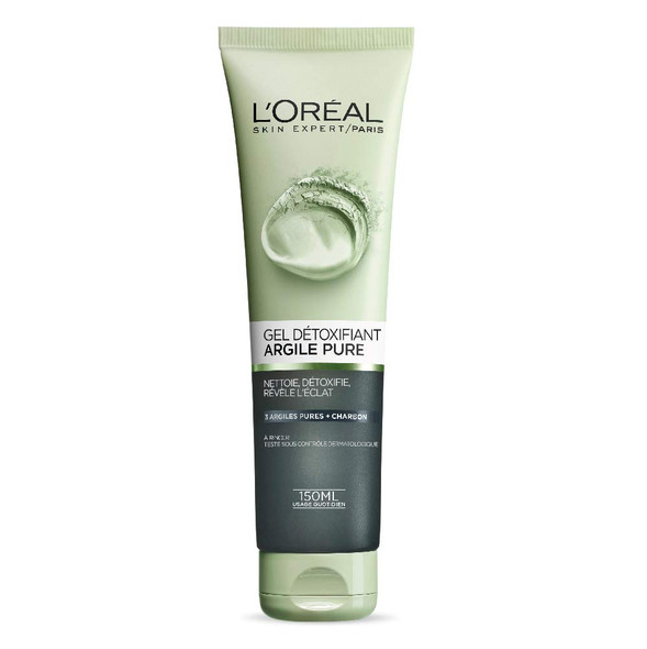 L'Oreal Paris Skincare Pure-Clay Facial Cleanser With Charcoal For Dull And Tired Skin To Detox And Brighten Face Wash For All Skin Types 4.4 Fl Oz.