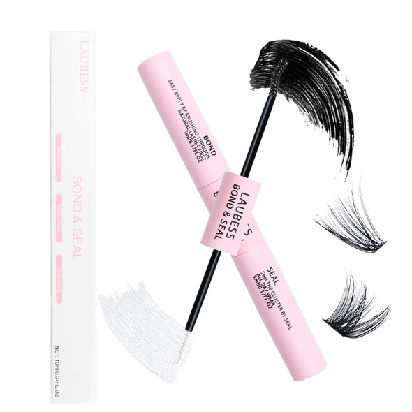 Laubess Lash Bond And Seal Mascara For Long Lasting Waterproof Eyelash Extensions - 5Ml+5Ml