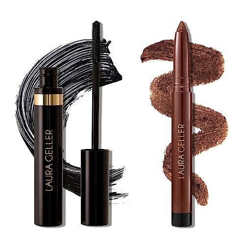 Laura Geller York Bold Beauty Kajal Duo: Kajal Longwear Kohl Eyeliner Pencil Dark Brown + Kajal Longwear Black Mascara