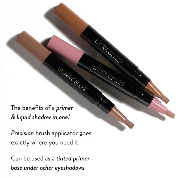 Laura Geller Spackle Waterproof Eye Hues Liquid Waterproof Eyeshadow For Hooded Eyes & Mature Skin Resists Creasing And Transfer Liquid Shadow + Eyeshadow Primer Cocoa