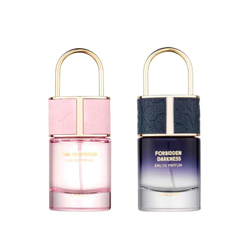 Lonkoom Perfumes Set Pink Temptation Forbidden Darkness Perfumes For Women Men Floral Fruity Woody Eau De Parfum Long Lasting Fragrance Notes Of Bergamot Almond Coffee Lemon Jasmine Vanilla