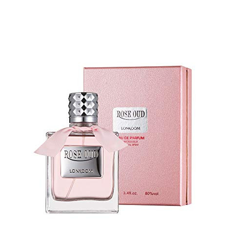 Lonkoom Oud Rose Perfume For Women 3.4Fl Oz/100Ml Eau De Parfum Spray Long-Lasting Fragrance Floralã¢‚¬Œfruity Notes Of Red Lychee Golden Quince Kiwi Jasmine Chocolate Musk Orris Root Woods