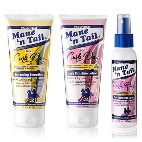 Mane 'N Tail Curls Day Full Line Set (Enhancing Smoothie + Daily Moisture + Curl Spray)