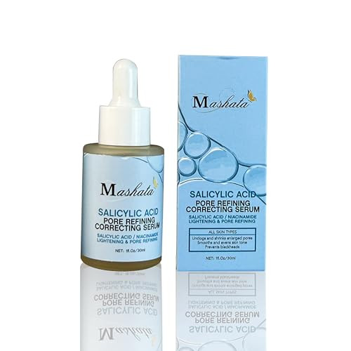 Mashata Salicylic Acid Pore Refining Correcting Serum - 1 Fl Oz Salicylic Acid Serum With Niacinamide Oil Control & Pore Remover Best Salicylic Acid Product For Acne Treatment.