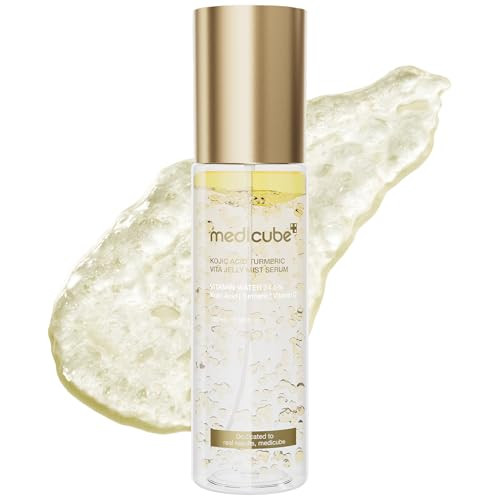 Medicube Turmeric Vitamin Gold Jelly Mist Serum 2-In-1 Daily Facial Spray And Serum With Vitamin C Turmeric Panthenol For Hydrating Calming Care Lightweight Refreshing Mist Korean Skincare