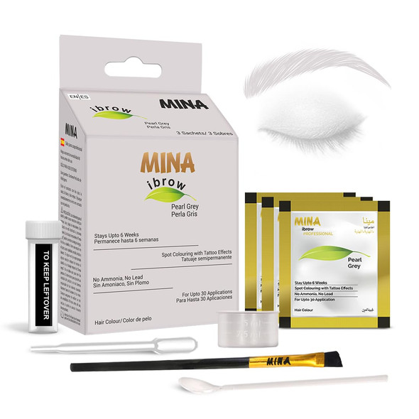 Minaibrow Henna Hair Color Professional Tint Kit With Brush Combo Pack Covers Gray Hair-Lasts Up To 6 Weeks No Ammonia No Lead Vegan & Cruelty Up To 30 Applications (Burgundy)