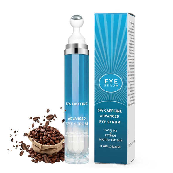 Mopayzer 5% Caffeine Eye Cream Anti Aging Cream For Puffiness & Bags Under Eyes 1 Pcs Caffeine Eye Serum With Under Roller For Wrinkles Fine Lines & Dark Circles Natural Eyes Daily Care