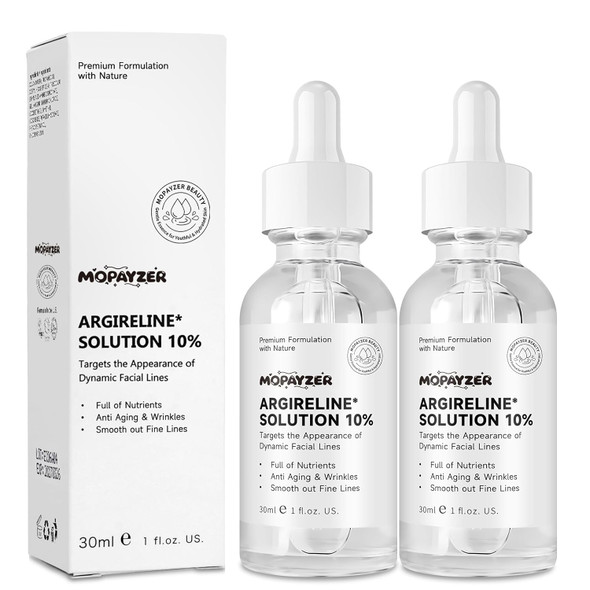 Mopayzer Argireline Serum For Oily Skin Advanced Anti-Wrinkle Facial Serum For Women 30 Ml/ 2 Pcs Moisturizing Argireline 10% Solution For Face Argireline Peptide.