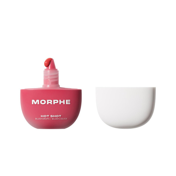 Morphe Hot Shot Blush Drops - Hydrating Buildable Liquid Blush For Cheeks With Niacinamide And Antioxidants- Buildable Waterweight Formula For A Natural Finish - That Girl (0.5 Fl Oz)