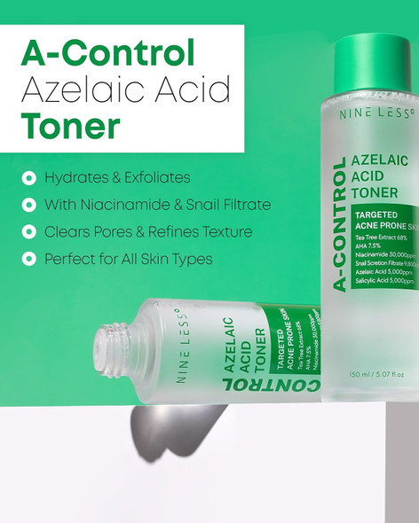 Nineless B-Boost 1% Kojic Acid Toner With 2% Niacinamide For Dark Spot Correction - Korean Skincare For All Skin Types - Formula With Adenosine & Probiotics - 6.76 Fl. Oz.