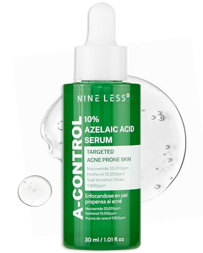Nineless A-Control 10% Azelaic Acid Serum - Korean Acne Serum For Face - Calming Facial Treatment Clearing Breakout Pimples - For Acne-Prone & Dull Skin 1.01 Fl.Oz.