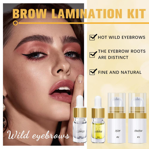 Novobey Brow Lamination Kit Professional Eyebrow Lamination Kit For Fuller Thicker Beautiful Brows Diy Eye Brow Perm Kit Use At Home & Salon Lasting For 6-8Weeks (White)