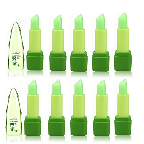 Novobey 10 Pack Aloe Vera Lipstick Novobey Moisturizing Improve Dry Crack Lip Temperature Color Changing Lip Gloss Nourishing Lip Balm Lips Moisturizer Set For Women Girls