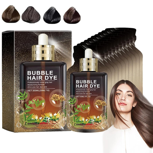Omexry Natural Plant Hair Dye - Bubble Plant Hair Dye Shampoo Hair Dye For Gray Hair Plant Based Hair Dye Black Brown Hair Dye Hair Color Shampoo For Women & Men (Coffee 1 Box)
