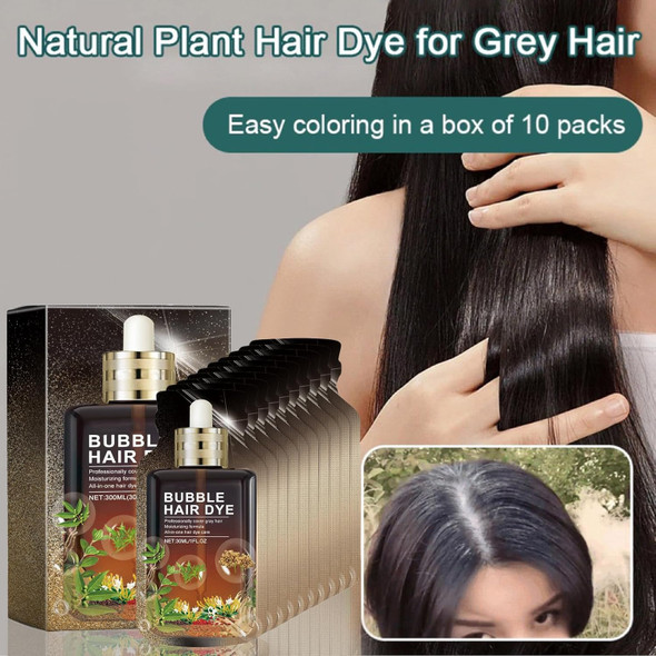 Omexry Natural Plant Hair Dye - Bubble Plant Hair Dye Shampoo Hair Dye For Gray Hair Plant Based Hair Dye Black Brown Hair Dye Hair Color Shampoo For Women & Men (Coffee 1 Box)