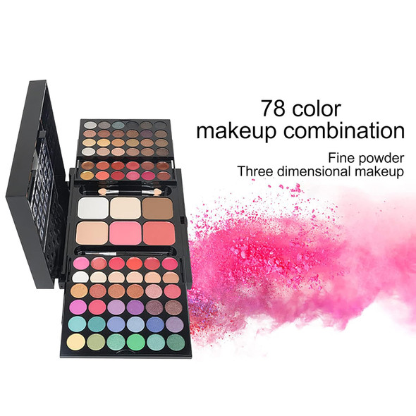Omexry 78 Colorful Eyeshadow Palette Professional Eye Shadow Palettes Makeup Kit All In One Makeup Pallets For Women Holiday Christmas Valentine'S Day Set (A)