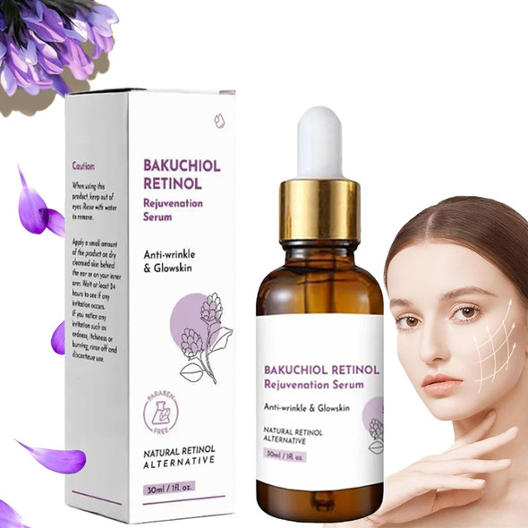 Omexry Bakuchiol Retinol Serum - Bakuchiol Retinol Rejuvenation Serum Bakuchiol Serum For Face Retinol Serum For Face Korean Anti-Aging And Anti-Wrinkle (2Pc)