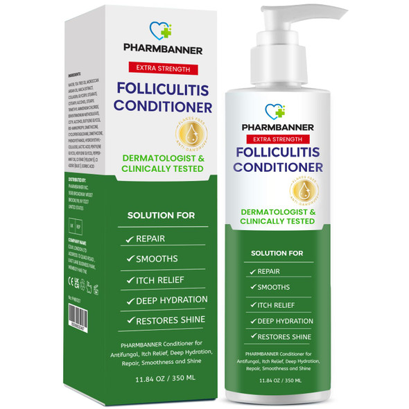 Pharmbanner Anti-Fungal Shampoo And Conditioner Set Ã¢‚¬Œ Tea Tree & Argan Oil For Folliculitis Seborrheic Dermatitis Scalp Psoriasis Ã¢‚¬Œ Relieves Itchy Flaky Dry Scalp Ã¢‚¬Œ Sulfate & Paraben