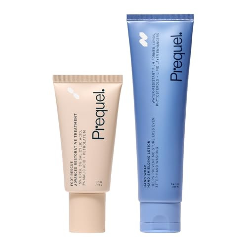 Prequel Foot Rescue Cream 1.7Oz + Hand Wrap Balm 3.4Oz Professional Moisturizing Treatment For Dry Cracked Skin