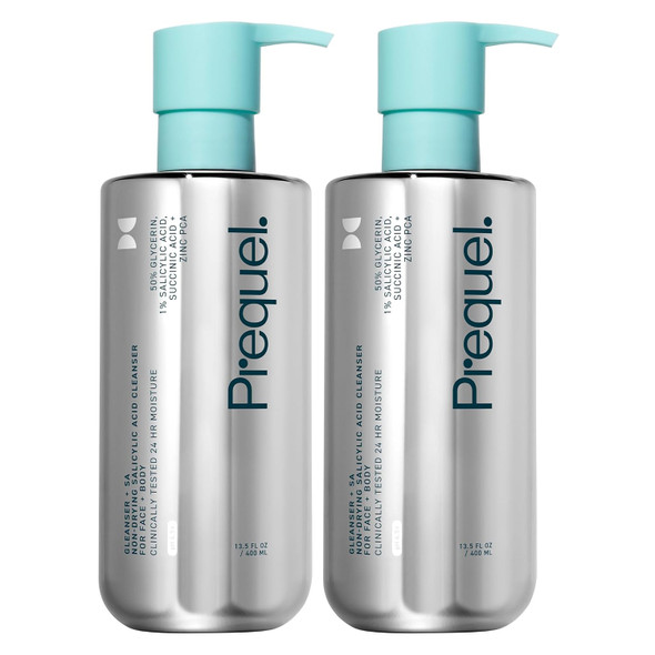 Prequel Skin Gleanser Sa Moisturizing Glycerin Face Wash1% Salicylic Acid Face Cleanser Unscented And Combination Skin Face Soap 13.5 Fluid Ounce (Pack Of 2)